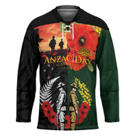 New Zealand and Australia ANZAC Day Hockey Jersey Lest We Forget Indigenous and Maori Pattern LT03 Unisex Multicolor - Polynesian Pride