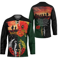 New Zealand and Australia ANZAC Day Hockey Jersey Lest We Forget Indigenous and Maori Pattern LT03 - Polynesian Pride