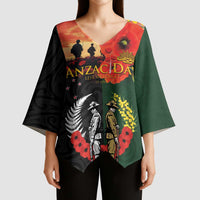 New Zealand and Australia ANZAC Day Kimono Sleeve Blouse Lest We Forget Indigenous and Maori Pattern LT03 - Polynesian Pride
