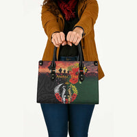 New Zealand and Australia ANZAC Day Leather Bag Lest We Forget Indigenous and Maori Pattern LT03 - Polynesian Pride