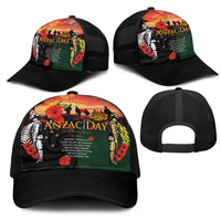 New Zealand and Australia ANZAC Day Mesh Trucker Cap Lest We Forget Indigenous and Maori Pattern LT03 - Polynesian Pride