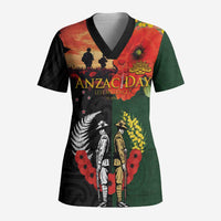 New Zealand and Australia ANZAC Day Scrub Top Lest We Forget Indigenous and Maori Pattern LT03 Adult Multicolor - Polynesian Pride