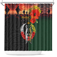 New Zealand and Australia ANZAC Day Shower Curtain Lest We Forget Indigenous and Maori Pattern LT03 Multicolor - Polynesian Pride