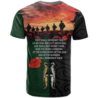 New Zealand and Australia ANZAC Day T Shirt Lest We Forget Indigenous and Maori Pattern LT03 - Polynesian Pride
