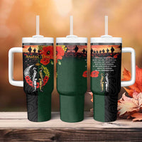New Zealand and Australia ANZAC Day Tumbler With Handle Lest We Forget Indigenous and Maori Pattern LT03 - Polynesian Pride