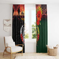 New Zealand and Australia ANZAC Day Window Curtain Lest We Forget Indigenous and Maori Pattern LT03 - Polynesian Pride