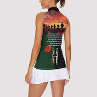 New Zealand and Australia ANZAC Day Women Sleeveless Polo Shirt Lest We Forget Indigenous and Maori Pattern
