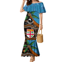 Fiji and Australia Mermaid Dress Fijian and Aboriginal mix Culture LT03 Women Blue - Polynesian Pride