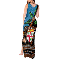 Fiji and Australia Tank Maxi Dress Fijian and Aboriginal mix Culture LT03 - Polynesian Pride
