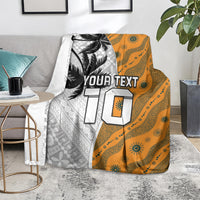 Custom Fiji and Australia Rugby Blanket Tapa Mix Aboriginal Pattern Half Style