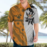 Custom Fiji and Australia Rugby Hawaiian Shirt Tapa Mix Aboriginal Pattern Half Style LT03 - Polynesian Pride