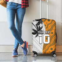 Custom Fiji and Australia Rugby Luggage Cover Tapa Mix Aboriginal Pattern Half Style