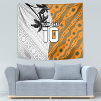 Custom Fiji and Australia Rugby Tapestry Tapa Mix Aboriginal Pattern Half Style