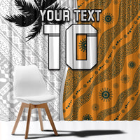 Custom Fiji and Australia Rugby Window Curtain Tapa Mix Aboriginal Pattern Half Style