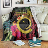 Vanuatu Independence Day Blanket Sand Drawing Melanesian Vibes LT03 Black - Polynesian Pride