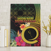 Vanuatu Independence Day Canvas Wall Art Sand Drawing Melanesian Vibes LT03 Without Frame Black - Polynesian Pride