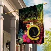 Vanuatu Independence Day Garden Flag Sand Drawing Melanesian Vibes LT03 House Flag Black - Polynesian Pride