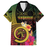 Vanuatu Independence Day Hawaiian Shirt Sand Drawing Melanesian Vibes LT03 Black - Polynesian Pride