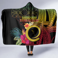 Vanuatu Independence Day Hooded Blanket Sand Drawing Melanesian Vibes LT03 - Polynesian Pride