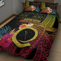 Vanuatu Independence Day Quilt Bed Set Sand Drawing Melanesian Vibes LT03 - Polynesian Pride