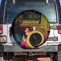 Vanuatu Independence Day Spare Tire Cover Sand Drawing Melanesian Vibes LT03 Black - Polynesian Pride