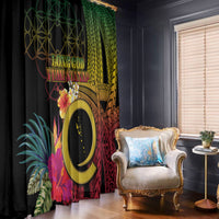 Vanuatu Independence Day Window Curtain Sand Drawing Melanesian Vibes LT03 - Polynesian Pride