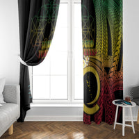 Vanuatu Independence Day Window Curtain Sand Drawing Melanesian Vibes LT03 - Polynesian Pride
