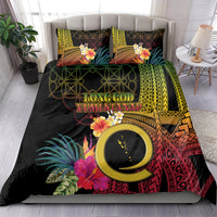 Vanuatu Selebretem 44th Indipendens Dei Bedding Set Sand Drawing Melanesian Vibes LT03 - Polynesian Pride