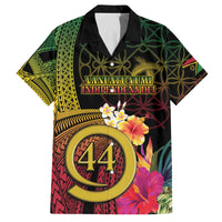 Vanuatu Selebretem 44th Indipendens Dei Family Matching Off The Shoulder Long Sleeve Dress and Hawaiian Shirt Sand Drawing Melanesian Vibes