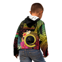 Vanuatu Selebretem 44th Indipendens Dei Kid Hoodie Sand Drawing Melanesian Vibes