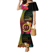 Vanuatu Selebretem 44th Indipendens Dei Mermaid Dress Sand Drawing Melanesian Vibes LT03 Women Black - Polynesian Pride