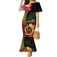 Vanuatu Selebretem 44th Indipendens Dei Mermaid Dress Sand Drawing Melanesian Vibes LT03 Women Black - Polynesian Pride