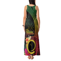 Vanuatu Selebretem 44th Indipendens Dei Tank Maxi Dress Sand Drawing Melanesian Vibes LT03 - Polynesian Pride