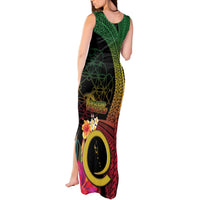 Vanuatu Selebretem 44th Indipendens Dei Tank Maxi Dress Sand Drawing Melanesian Vibes LT03 - Polynesian Pride