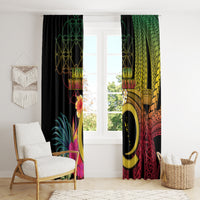 Vanuatu Selebretem 44th Indipendens Dei Window Curtain Sand Drawing Melanesian Vibes LT03 - Polynesian Pride