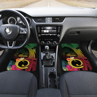 Vanuatu Shefa Day Car Mats Sand Drawing Melanesian LT03 Set 2pcs - Front Black - Polynesian Pride