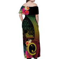 Vanuatu Shefa Day Family Matching Off Shoulder Maxi Dress and Hawaiian Shirt Sand Drawing Melanesian LT03 - Polynesian Pride