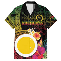 Vanuatu Shefa Day Hawaiian Shirt Sand Drawing Melanesian LT03 Black - Polynesian Pride
