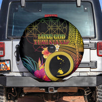 Vanuatu Shefa Day Spare Tire Cover Sand Drawing Melanesian LT03 Black - Polynesian Pride
