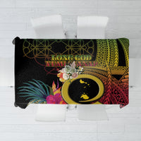 Vanuatu Shefa Day Tablecloth Sand Drawing Melanesian LT03 Black - Polynesian Pride