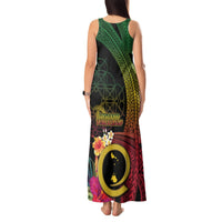 Vanuatu Shefa Day Tank Maxi Dress Sand Drawing Melanesian LT03 - Polynesian Pride