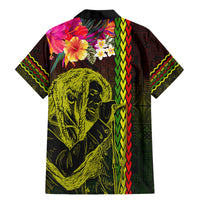 Hawaiian Reggae Music Family Matching Mermaid Dress and Hawaiian Shirt Jamaica Singer Tribal Polynesian and Hibiscus