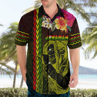 Hawaiian Reggae Music Hawaiian Shirt Jamaica Singer Tribal Polynesian and Hibiscus LT03 - Polynesian Pride