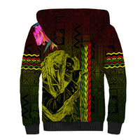 Hawaiian Reggae Music Sherpa Hoodie Jamaica Singer Tribal Polynesian and Hibiscus LT03 - Polynesian Pride