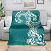 Aloha Polynesian Plumeria Flower Blanket Teal Color LT03 - Polynesian Pride