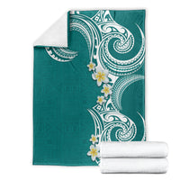 Aloha Polynesian Plumeria Flower Blanket Teal Color LT03 - Polynesian Pride