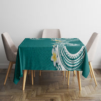 Aloha Polynesian Plumeria Flower Tablecloth Teal Color LT03 - Polynesian Pride