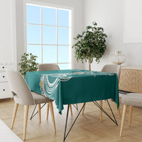 Aloha Polynesian Plumeria Flower Tablecloth Teal Color LT03 - Polynesian Pride