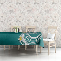 Aloha Polynesian Plumeria Flower Tablecloth Teal Color LT03 - Polynesian Pride