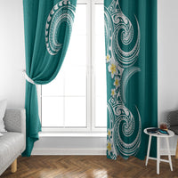 Aloha Polynesian Plumeria Flower Window Curtain Teal Color LT03 - Polynesian Pride